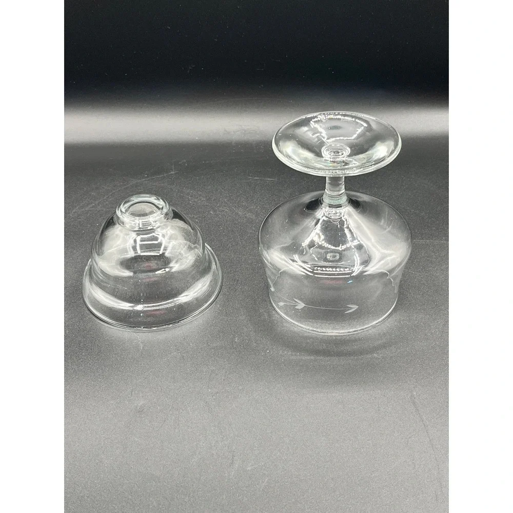 Set Of 6 Vintage Princess House Heritage Etched‎ Shrimp Cocktail Glasses Insert